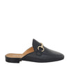 Mules vera pelle nero con morsetto oro