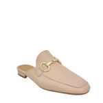 Mules vera pelle cipria con morsetto oro